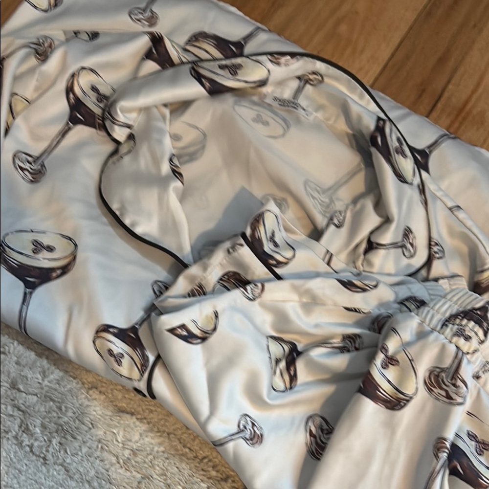 Champagne Glass Print Bedding Set